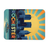 Vibrant Rochester skyline at sunset マグネット (横)