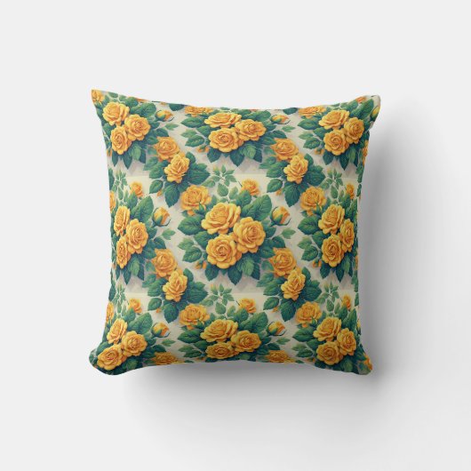 Vibrant Rose Bouquet Pattern for Floral Decor クッション (正面)