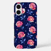 Vibrant Roses Against Starry Night Sky Case-Mate iPhoneケース (裏面)
