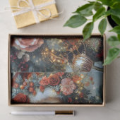 Vibrant Rustic Floral Vintage Santa Decoupage  薄葉紙 (ギフト)