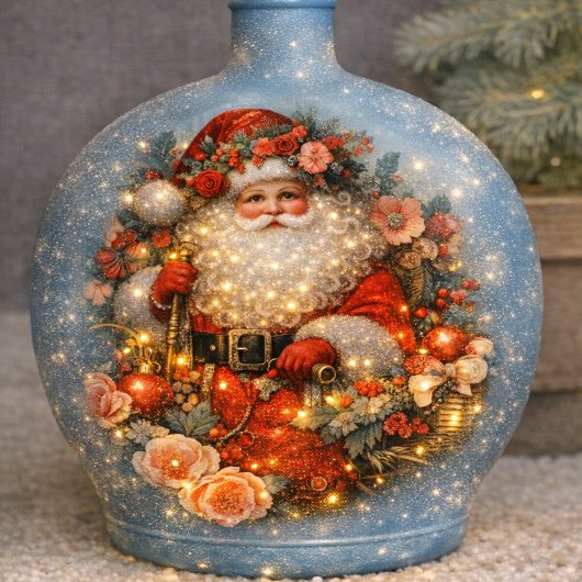Vibrant Rustic Floral Vintage Santa Decoupage  薄葉紙