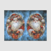 Vibrant Rustic Floral Vintage Santa Decoupage  薄葉紙 (正面)
