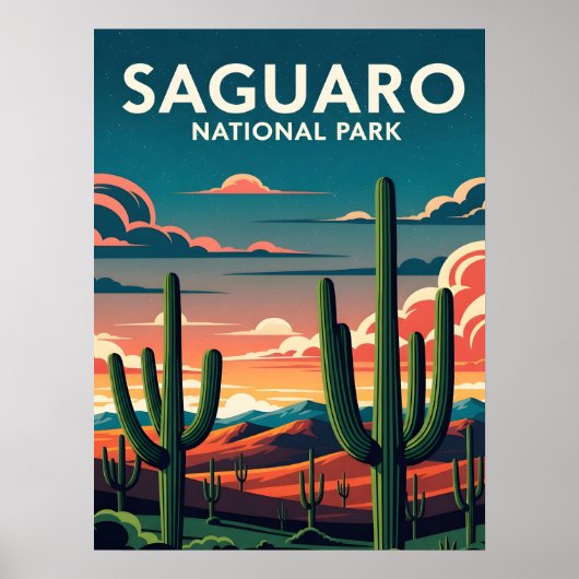 Vibrant saguaro National Park ポスター (正面)
