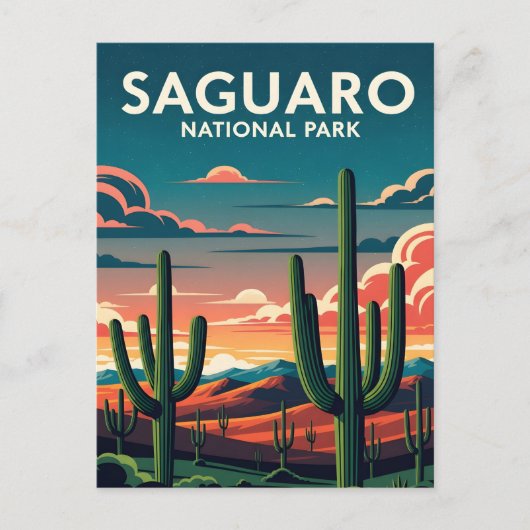Vibrant saguaro National Park ポストカード (正面)