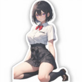 Vibrant Schoolgirl Anime Art Scene シール (正面)