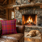 Vibrant Scottish Plaid - Rose Clan Tartan クッション