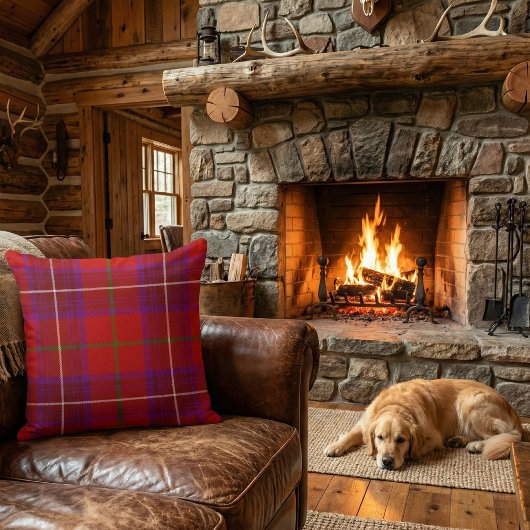 Vibrant Scottish Plaid - Rose Clan Tartan クッション