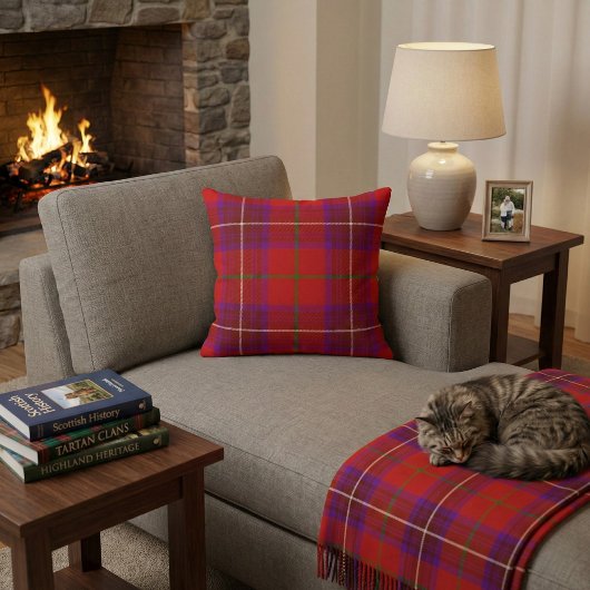Vibrant Scottish Plaid - Rose Clan Tartan クッション