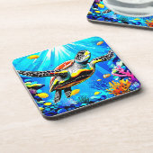Vibrant Sea Turtle Dreamscape コースター (左側)