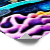 Vibrant Sea Turtle Reef Art ポスター (角)