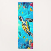 Vibrant Sea Turtle Reef Art ヨガマット (正面)