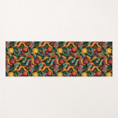 Vibrant Seamless Pattern with Snakes and Apples ヨガマット (正面(横))
