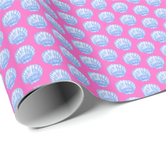 Vibrant Shells (Pink and Blue) Wrapping Paper ラッピングペーパー (ロールコーナー)