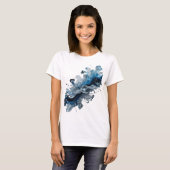 Vibrant Silver WATER FLOW Statement Tee Tシャツ (正面フル)