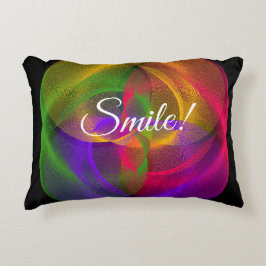 Vibrant Smile Glossy Geometric Accent Pillow アクセントクッション