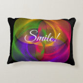 Vibrant Smile Glossy Geometric Accent Pillow アクセントクッション (裏面)