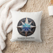 Vibrant Snowflake T-Shirt, Compass Metallic Art クッション (ブランケット)