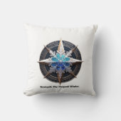 Vibrant Snowflake T-Shirt, Compass Metallic Art クッション (正面)