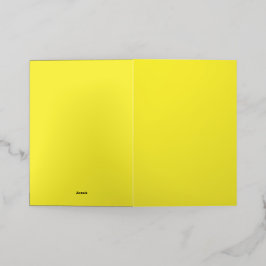 Vibrant Solid Yellow Background  箔グリーティングカード