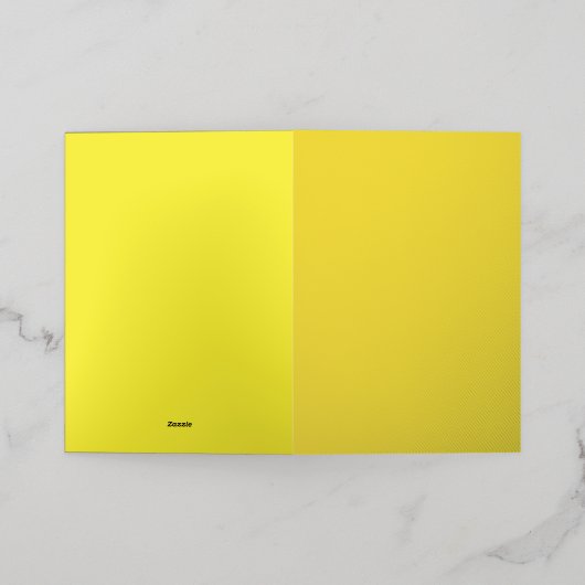 Vibrant Solid Yellow Background  箔グリーティングカード (外側レイダウン)