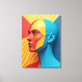 Vibrant Soul Colorful Abstract Face キャンバスプリント
