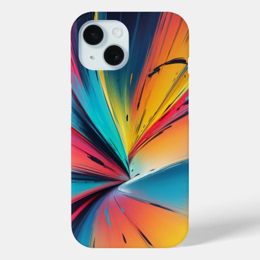 Vibrant Speed Burst Neon Abstract Energy Art Case-Mate iPhoneケース (裏面)