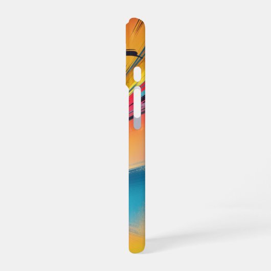 Vibrant Speed Burst Neon Abstract Energy Art iPhone 16ケース (左側面)