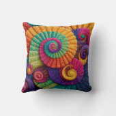 Vibrant Spiral Abstract Patterns クッション (裏面)
