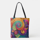 Vibrant Spiral Abstract Patterns トートバッグ (裏面)