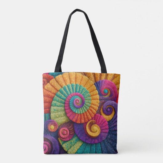 Vibrant Spiral Abstract Patterns トートバッグ (裏面)