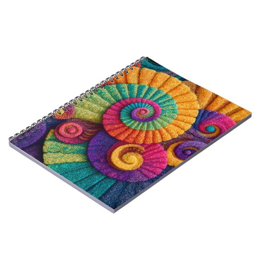 Vibrant Spiral Abstract Patterns ノートブック (左側)