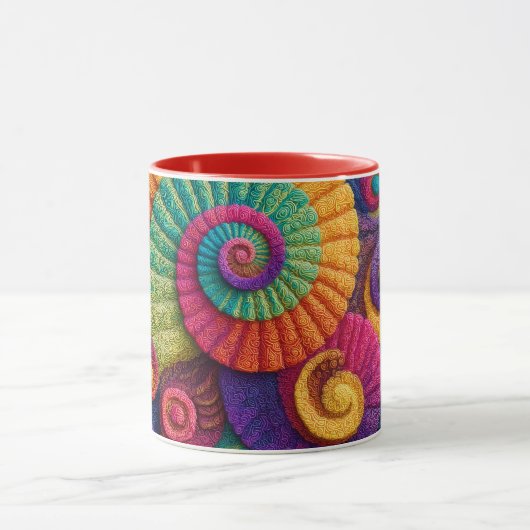 Vibrant Spiral Abstract Patterns マグカップ (中央)
