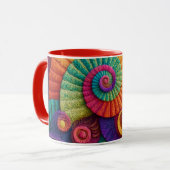Vibrant Spiral Abstract Patterns マグカップ (正面左)
