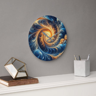 Vibrant Spiral clock | Cosmic Flow Wall Art clock ラージ壁時計