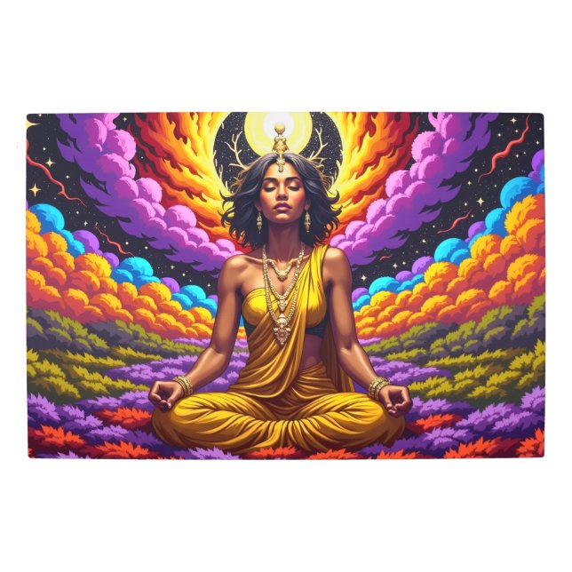 Vibrant Spiritual Meditation Metal Wall Art メタルプリント (正面)