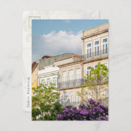 Vibrant spring building in Porto Postcard ポストカード