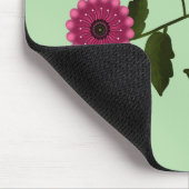 Vibrant Spring Floral with Cute Purple Bird Art マウスパッド (コーナー)