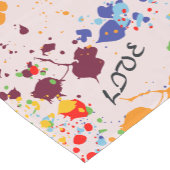 Vibrant Spring Love Art Paint Splatter  ショートテーブルランナー (コーナー)