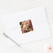 Vibrant Spring Peony Vintage Arrangement スクエアシール (封筒)