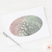 Vibrant Spring Tree Custom - Blossoming Floral 楕円形シール (封筒)