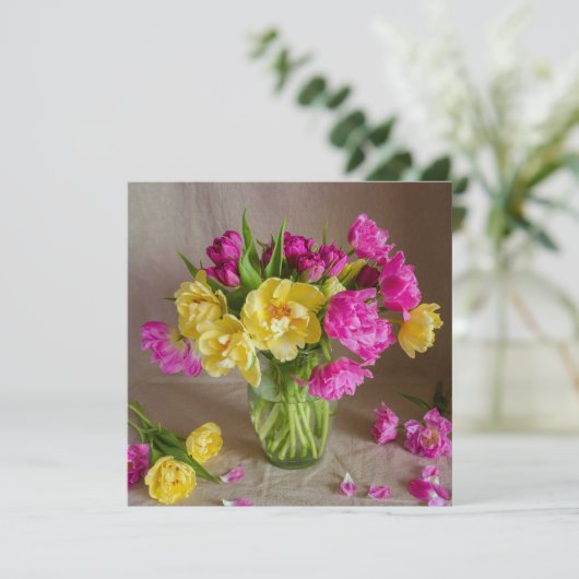 Vibrant spring tulips, greeting カード (スタンド正面)