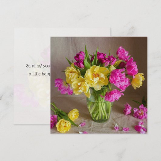 Vibrant spring tulips, greeting カード (正面/裏面)