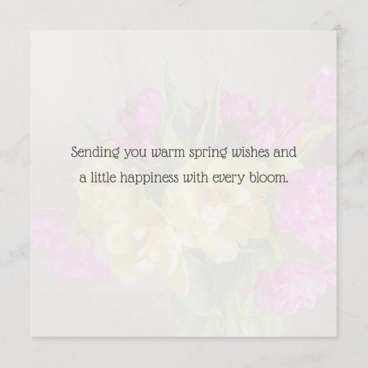 Vibrant spring tulips, greeting カード (裏面)