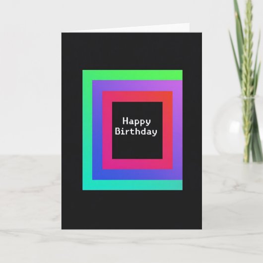 Vibrant Squares 誕生日カード カード (正面)