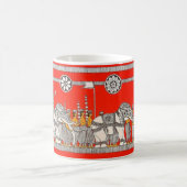 Vibrant Sri Lankan White Elephant Art Mug コーヒーマグカップ (中央)