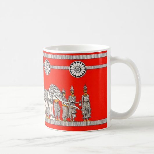 Vibrant Sri Lankan White Elephant Art Mug コーヒーマグカップ (右)