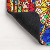 Vibrant Stained Glass Abstract Art マウスパッド (コーナー)