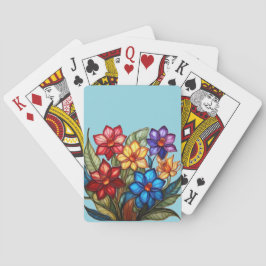 Vibrant Stained Glass Floral Bouquet Illustration トランプ