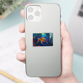 Vibrant Stained Glass Sea Turtle Ocean Design シール (スマートフォン)