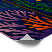 Vibrant Stained Glass Sea Turtle Ocean Design ポスター (角)